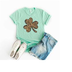 women's saint pattys day, leopard shamrock shirt, shamrock sweatshirt , irish day shirt