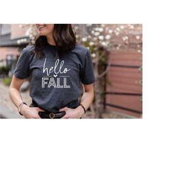 hello fall shirt, fall season shirt, thankful shirt, fall tshirt,pumpkin shirt,fall t-shirt for woman, thanksgiving tee,