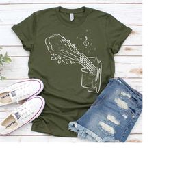 acoustic guitar t-shirt, musician tee, guitar player gift for men, cool guitar band shirt, music lover tee, musician gui