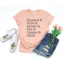 the night court squad t-shirt, a court of thorns and roses- rhysand, feyre, amren, mor, cassian, azriel-night court shir