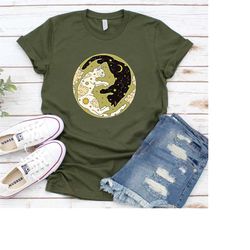 celestial shirt, moon t shirts, cat lover, cat mom t-shirt, moon graphic t shirt, moon phase astrology, astronomy, gift