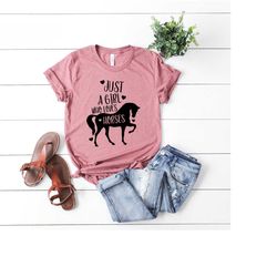 just a girl who loves horses, horse girl, horse lover shirt, horse riding, horse shirt, horse lover gift, gift for her,
