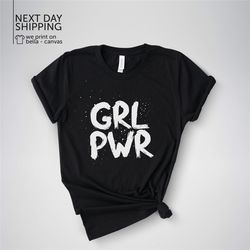 feminist shirt grl pwr shirt girl power tumblr pocket tee girl power womens or unisex feminist pocket print slogan shirt