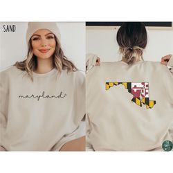 maryland sweatshirt | women's maryland flag crewneck | maryland home state pride | maryland flag shirt | maryland gift |