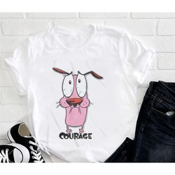 courage the cowardly dog funny t-shirt, courage the cowardly dog shirt fan gifts, courage shirt, cartoon vintage shirt,