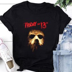 horror jason voorhees mask halloween movie t-shirt, jason voorhees shirt fan gifts, jason voorhees movie shirt, friday t
