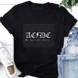 ac/dc we rock for glory t-shirt, acdc shirt fan gifts, acdc graphic tee, acdc retro shirt, acdc band shirt, acdc tour sh