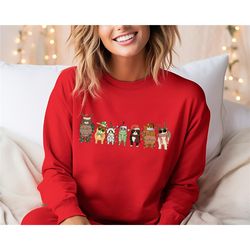 cats christmas sweatshirt, meowy christmas sweatshirt, christmas cat owner sweatshirt, christmas gifts, cat lovers xmas