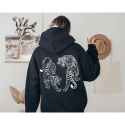 vintage tiger hoodie, yin yang tiger shirt, retro tiger hoodie, yin yang tiger comfort colors shirt, tiger hoodie, yin y