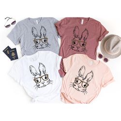 bunny rabbit with sunglass shirt, easter shirt, bunny shirt, easter gnomes shirt, happy easter shirt