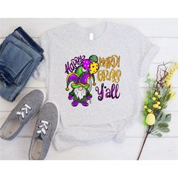 happy mardi gras y'all gnome shirt, carnival parading with my gnomies, mardi gras gnome, fleur de lis, fat tuesday, happ