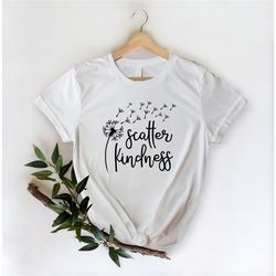 scatter kindness tee, dandelion long sleeve tee, be kind shirt, be happy tee, kindness matters shirt, dandelion shirt, c