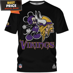 Minnesota Vikings Mickey Big Fan TShirt, Nfl Vikings Gifts  Best Personalized Gift  Unique Gifts Idea
