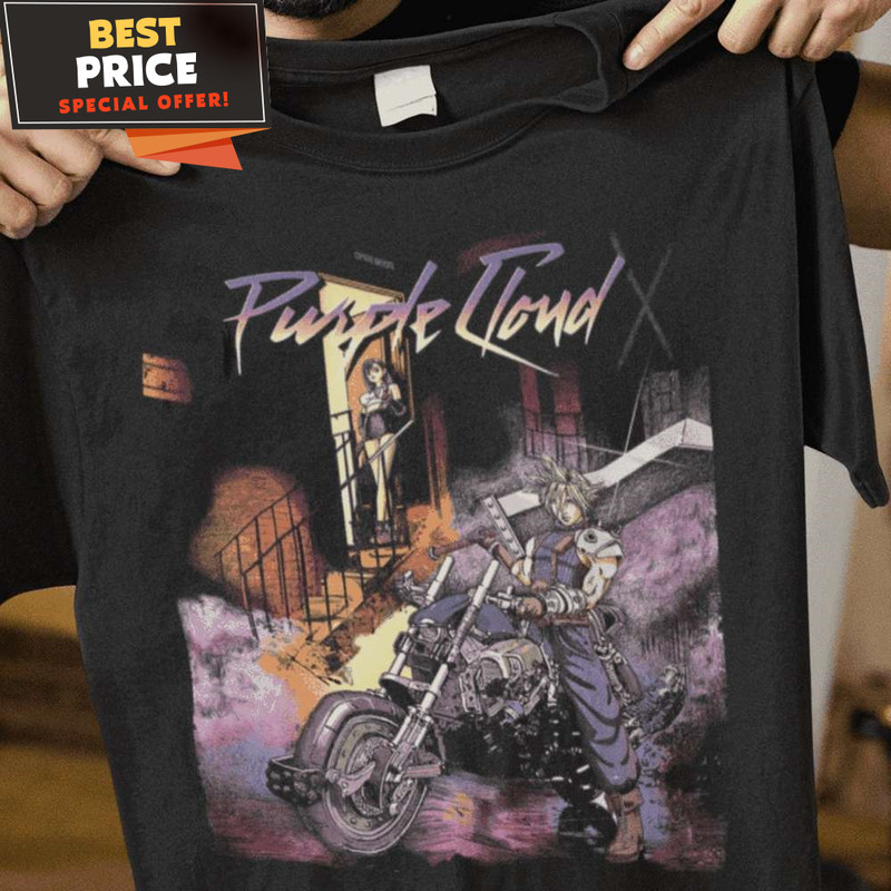 Purple Cloud Final Fantasy T-Shirt, Funny Halloween Graphic Tees for Men - Best Personalized Gift & Unique Gifts Idea.jpg