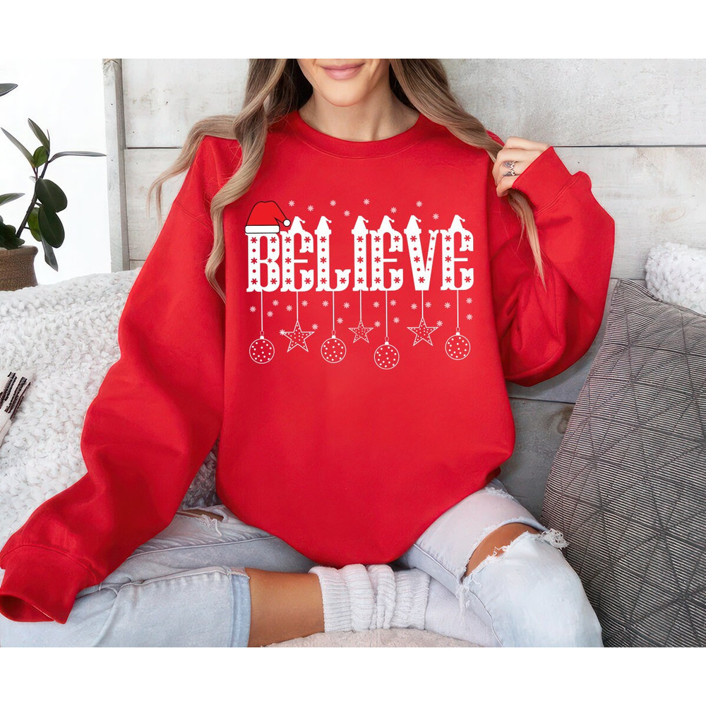 Believe in Santa Claus Sweatshirt, Believe Christmas Unisex Sweatshirt, Santa Christmas Believe Sweater, Christmas Family Matching Shirt 3.jpg