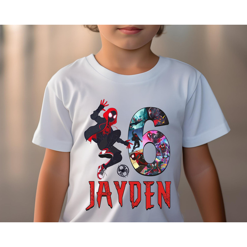 Miles Morales Spiderman Shirt Custom Birthday and Name Shirt Personalized Spider Man Miles Morales Shirt, Superhero Comic Great Gift Ideas.jpg