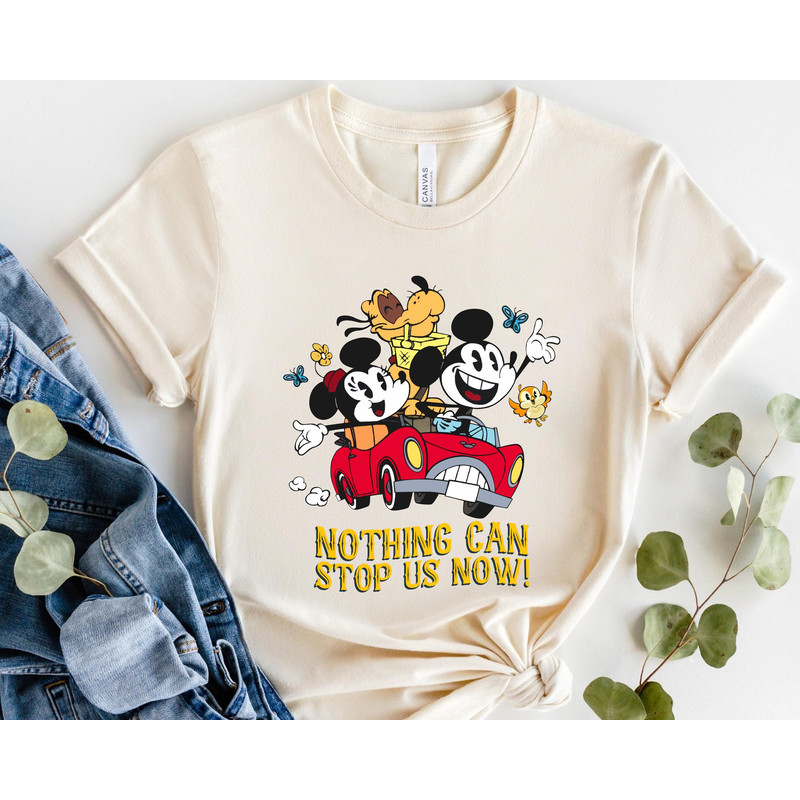 Nothing Can Stop Us Now Mickey & Minnie Pluto Runaway Railway Shirt Mickey Minnie Pluto Drive Car T-Shirts Great Gift Ideas Men Women.jpg