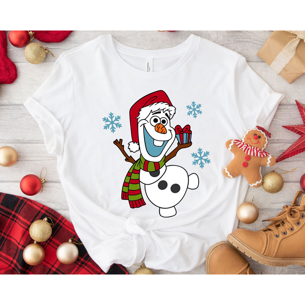 Olaf Wear Santa Hat Merry Christmas Shirt Family Matching Walt Disney World Shirt Gift Ideas Men Women.jpg