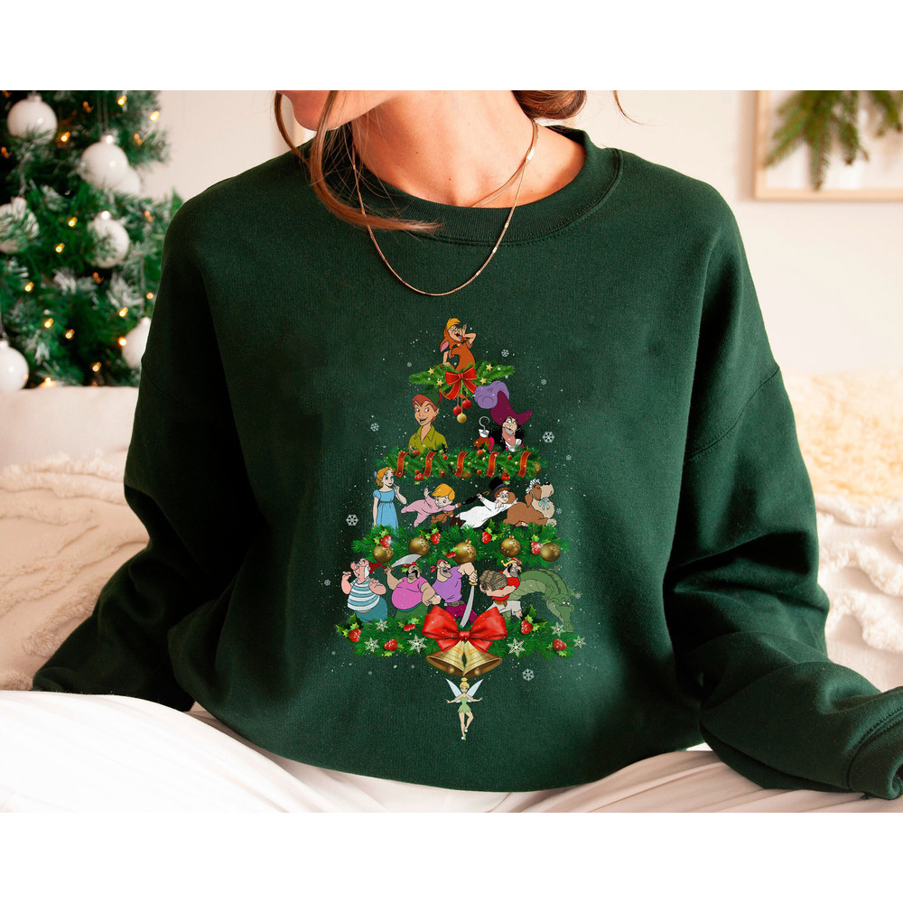 Peter Pan Xmas Tree Christmas Light Tinker Bell Wendy Shirt Walt Disney World Shirt Gift Ideas Men Women.jpg