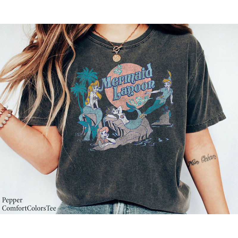 Petter Pan Distressed Mermaid Lagoon Graphic Shirt Walt Disney World Shirt Gift Ideas Men Women.jpg