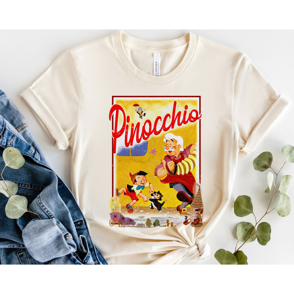 Pinocchio Vintage Storybook Poster Shirt Walt Disney World Shirt Gift Ideas Men Women.jpg