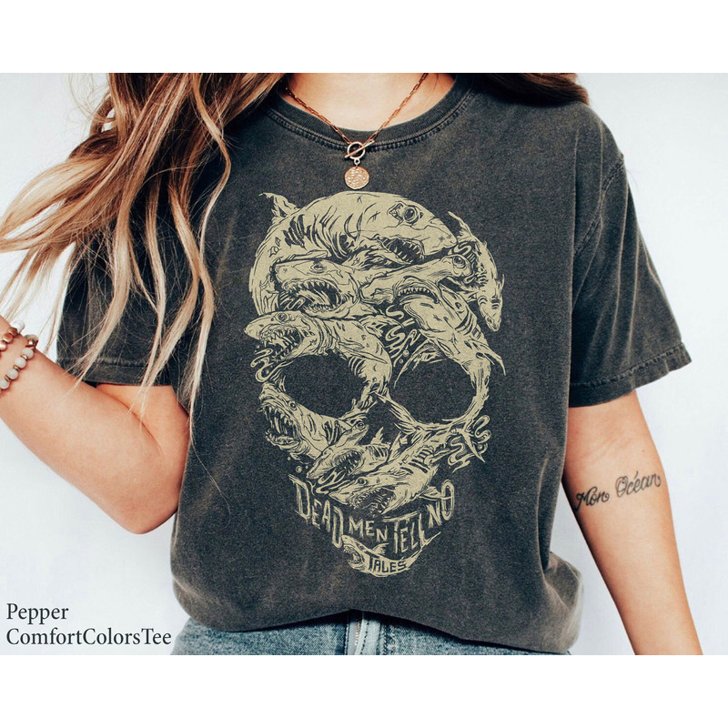 Pirates Shark Skull Shirt Walt Disney World Shirt Gift Ideas Men Women.jpg