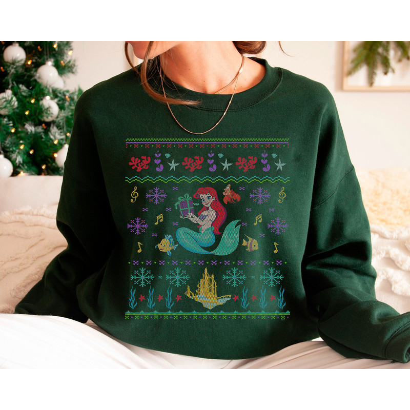Princess The Little Mermaid Ariel Christmas Sweater Shirt Walt Disney World Shirt Gift Ideas Men Women.jpg