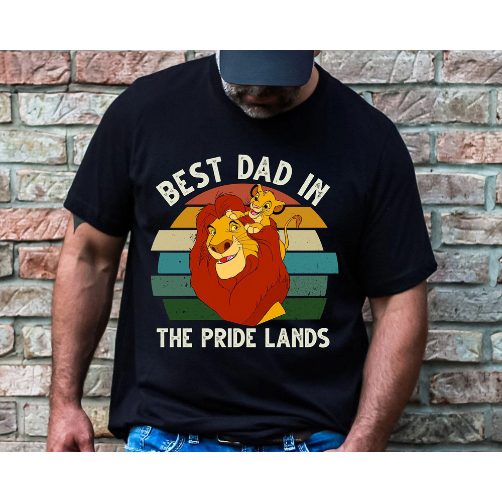 Retro Disney Lion King Simba Mufasa Best Dad Portrait Shirt Vintage Style Shirt Family Matching Tee Cool Gift Ideas Men Women.jpg