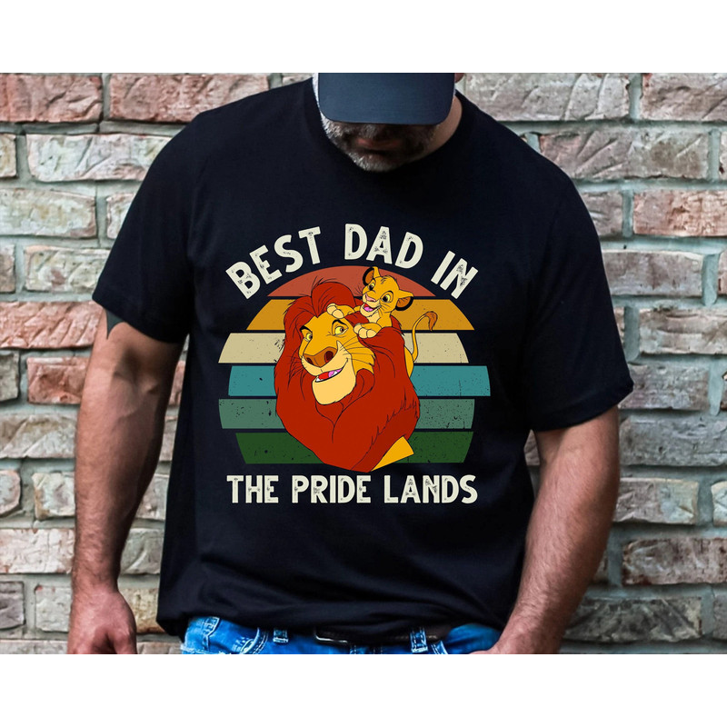 Retro Disney Lion King Simba Mufasa Best Dad Portrait Shirt Vintage Style Shirt Family Matching Tee Cool Gift Ideas Men Women.jpg