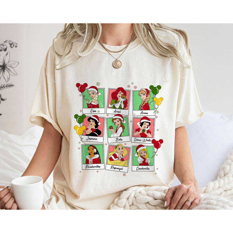Retro Disney Princesses From Snow White to Moana Merry Christmas Shirt Family Matching Walt Disney World Shirt Gift Ideas Men Women.jpg