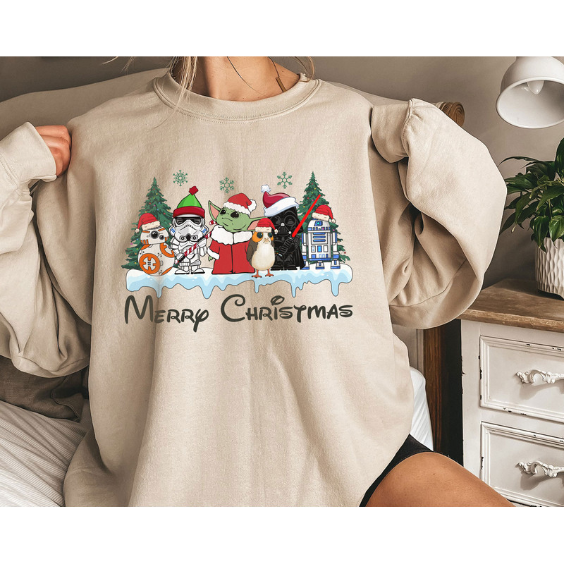 Star Wars Characters Santa Hat Merry Christmas Shirt Family Matching Walt Disney World Shirt Gift Ideas Men Women.jpg