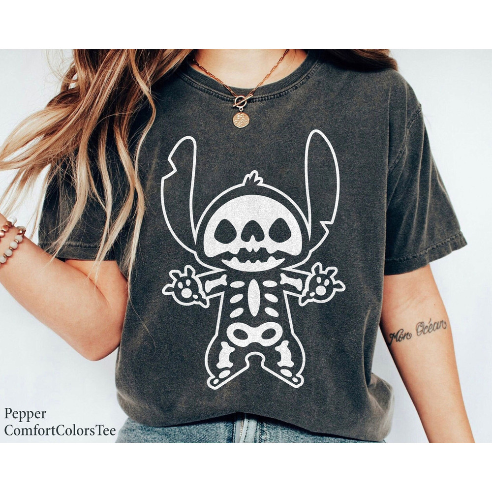 Stitch Halloween Skeleton Shirt Walt Disney World Shirt Gift Ideas Men Women.jpg
