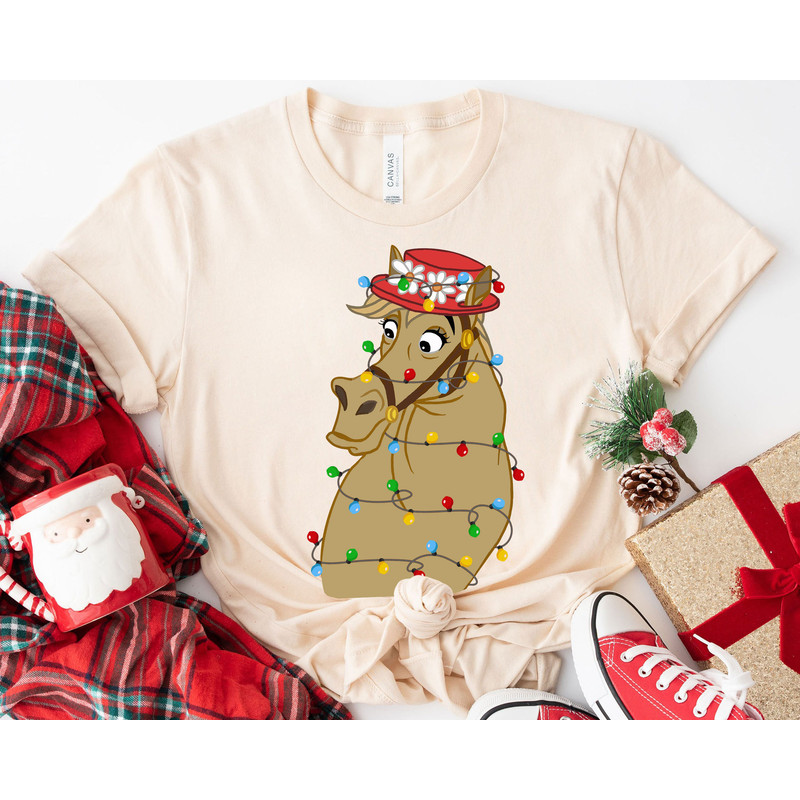 The Aristocats Frou-Frou Wear Santa Hat With Christmas Light Disney Horse A Very Merry Shirt Family Matching Walt Disney World Shirt.jpg