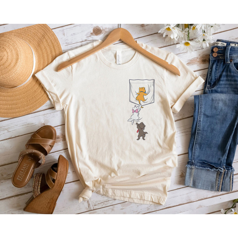 The Aristocats Kitten Pocket Shirt Disney  Family Berlioz Marie Toulouse Shirt Walt Disney World Shirt Gift Ideas Men Women.jpg