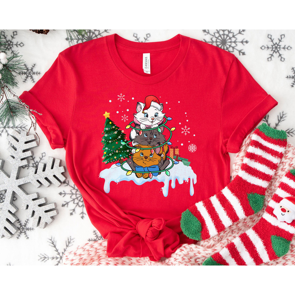 The Aristocats Marie Toulouse Berlioz Funny Christmas Lights Merry Xmas Shirt Family Matching Walt Disney World Shirt Gift Ideas Men Women.jpg