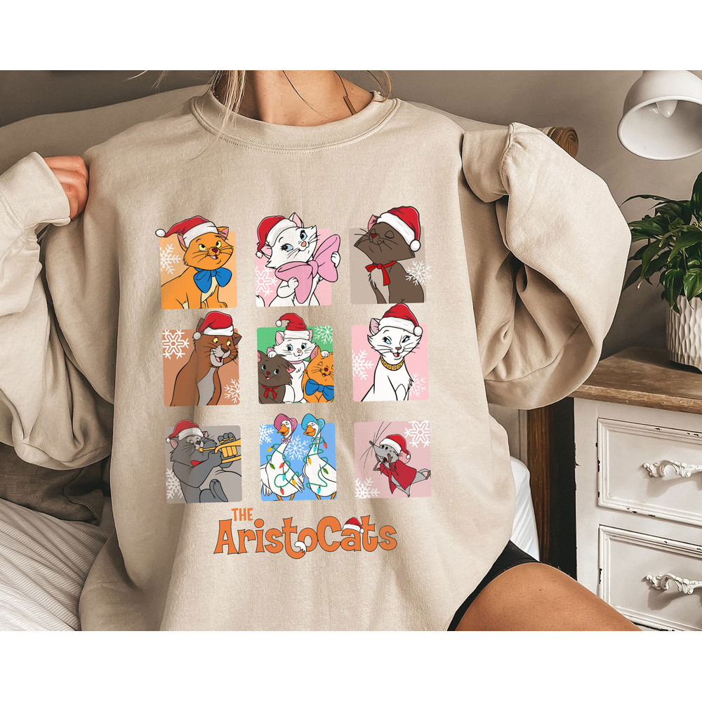 The Aristocats Merry Christmas Xmas Light Santa Hat Christmas Tree Shirt Family Matching Walt Disney World Shirt Gift Ideas Men Women.jpg