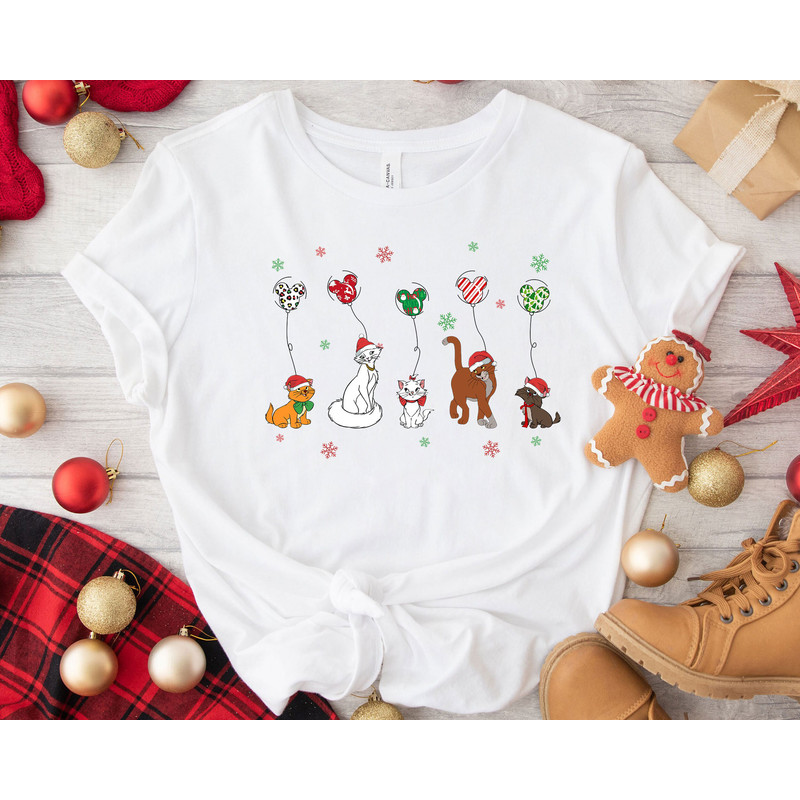 The Aristocats With Mickey Ear Balloons A Very Merry Christmas Shirt Family Matching Walt Disney World Shirt Gift Ideas Men Women.jpg