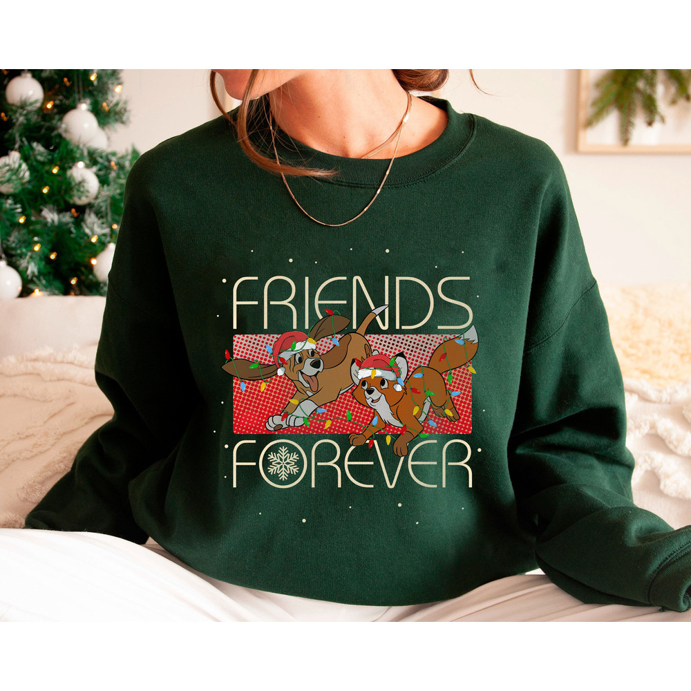 The Fox and the Hound Friends Forever Merry Christmas Shirt Family Matching Walt Disney World Shirt Gift Ideas Men Women.jpg