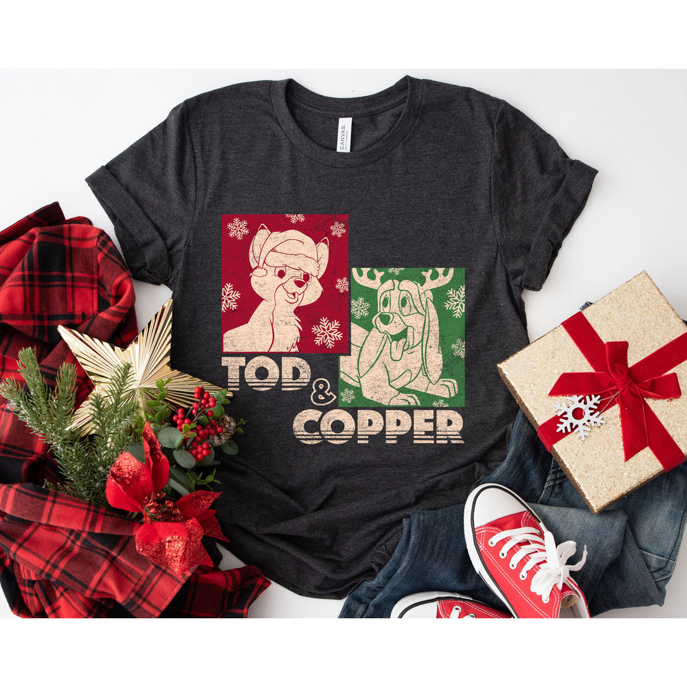 The Fox and the Hound Tod And Copper Retro Merry Christmas Shirt Family Matching Walt Disney World Shirt Gift Ideas Men Women.jpg