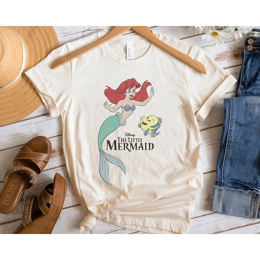 The Little Mermaid Ariel and Flounder Portrait Shirt Walt Disney World Shirt Gift Ideas Men Women.jpg
