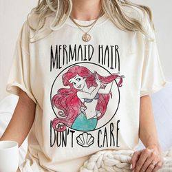 the little mermaid ariel mermaid hair dont care shirt walt disney world shirt gi,tshirt, shirt gift, sport shirt