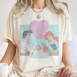 the little mermaid eric and ariel heart portrait shirt walt disney world shirt g,tshirt, shirt gift, sport shirt