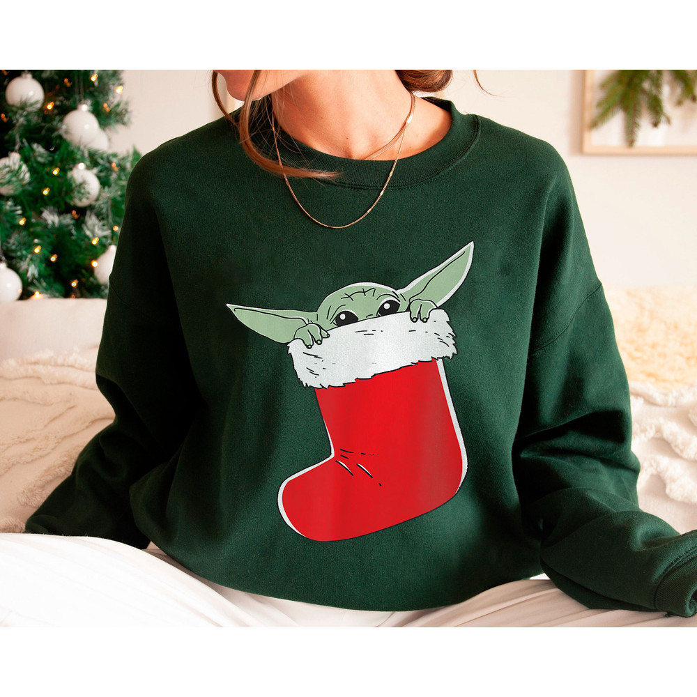 The Mandalorian Grogu Christmas Holiday Stocking Shirt Family Matching Walt Disney World Shirt Gift Ideas Men Women.jpg