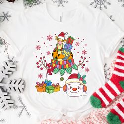tigger in the snow man funny winnie the pooh merry christmashirt family matching,tshirt, shirt gift, sport shirt