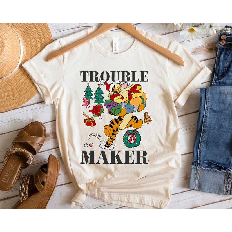 Trouble Maker Tigger Merry Christmas Winnie The Pooh Shirt Family Matching Walt Disney World Shirt Gift Ideas Men Women.jpg