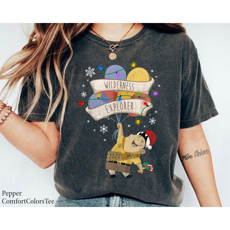 Up Russell Wilderness Explorer Balloons Merry Christmas Shirt Family Matching Walt Disney World Shirt Gift Ideas Men Women.jpg