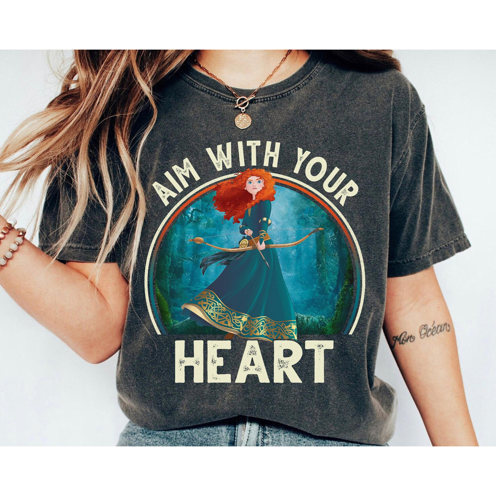 Vintage Aim With Your Heart Disney Brave Merida Shirt Mother's Day T-Shirt Family Matching Tee Cool Gift Ideas Women.jpg