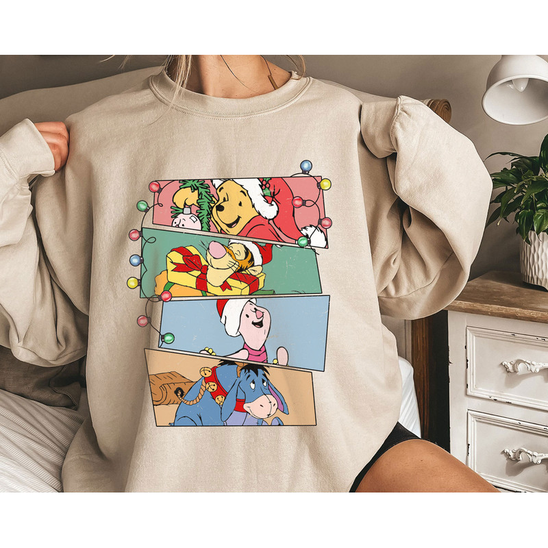 Winnie The Pooh Santa Hat Vintage Xmas Light Merry Christmas Shirt Family Matching Walt Disney World Shirt Gift Ideas Men Women.jpg