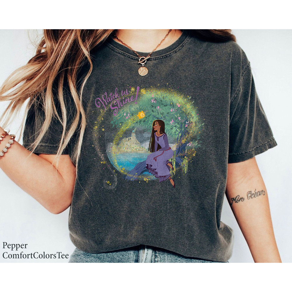 Wish Asha and Star Rosas Castle Watch Us Shine Shirt Family Matching Walt Disney World Shirt Gift Ideas Men Women.jpg