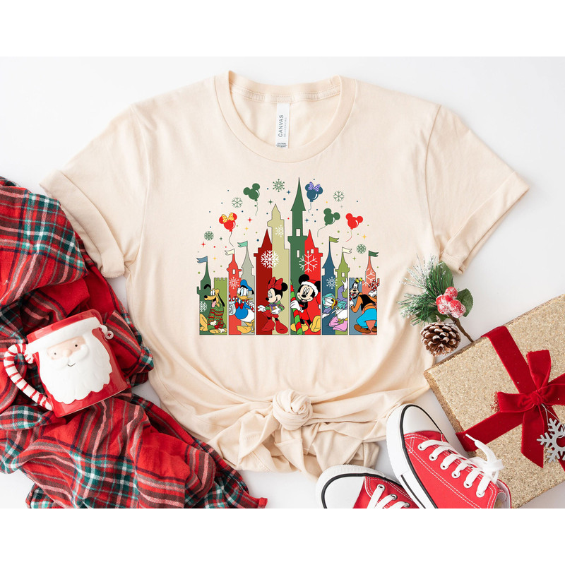 Xmas Disney Castle Mickey And Friends A Very Merry Christmas Shirt Family Matching Walt Disney World Shirt Gift Ideas Men Women.jpg